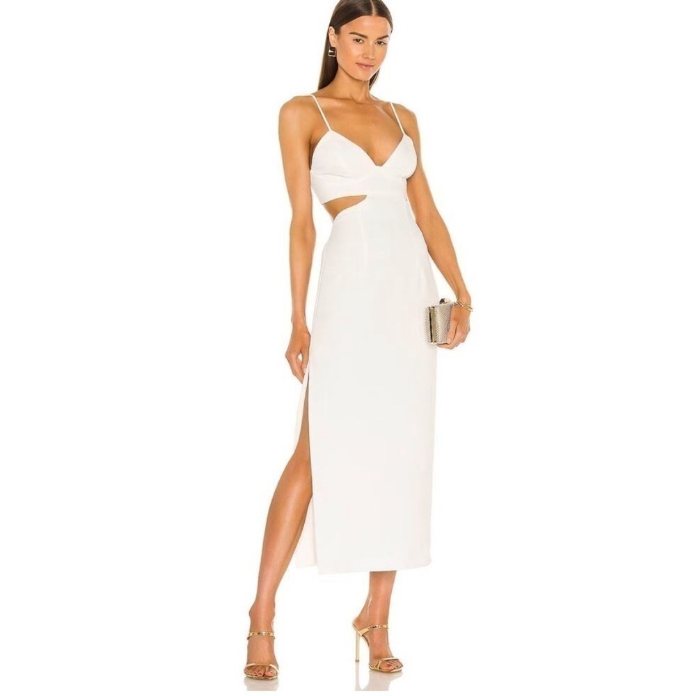 Bardot New! Revolve Cutout Slit Sexy White Midi Dress